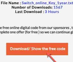 безкоштовний цифровий код Nintendo Switch онлайн
