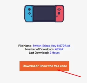 Códigos de jogos gratuitos para Switch